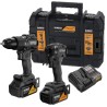 KIT TRAPANO PERCUSSIONE + AVVITATORE AD IMPULSI 18V 2x4Ah DEWALT DCK22